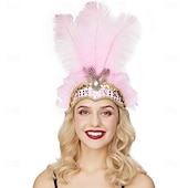 Χαμηλού Κόστους αξεσουάρ-Καραβάλι 2026 Ρίο Καρναβάλι Σαμπού Αξεσουάρ Μωβ Φτερό Χορευτή Κεφαλής για Γυναίκες - Κεφαλοδέτης με Ρινόστον - Κοστούμι Χορευτή Καρναβαλιού Μαρντί Γκρας Κόστος Παρουσίας Φεστιβάλ Βραζιλίας