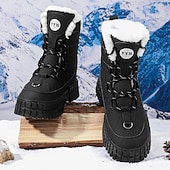 preiswerte Winter- und Schneestiefel-Schwarze, wasserdichte Herren-Winterstiefel mit Fellfutter und griffiger Sohle – strapazierfähiges und isoliertes Schuhwerk für Schnee, Wanderungen und Winterabenteuer