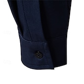 preiswerte Freizeithemden für Herren-Herren Hemd Sommerhemd Freizeithemd Strandhemd Knopfhemd Schwarz Marineblau Himmelblau Langarm Farbblock Stehkragen Urlaub Hawaiianisch Patchwork Bekleidung Polyester Mode Lässig Bequem