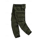 baratos Calças Cargo-Homens Calças Cargo Calças Bolso multi Tecido A Prova de Vento Vestível Comprimento total Ao ar livre Diário Acampar e Caminhar Roupa de rua à moda Exército verde Preto
