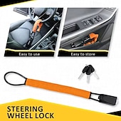 Недорогие Безопасность и защита автомобилей-Универсальный блокиратор рулевого колеса — компактное многофункциональное автомобильное охранное устройство, подходящее для большинства автомобилей, внедорожников и гольф-каров.