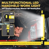 levne Domácí potřeby-Pracovní světlo pro mechaniky pod kapotu s háčky - 3200lm 6000mah dobíjecí přenosné magnetické LED pracovní světlo pro opravu auta, garáž, dílnu, kempování, žluté