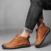 economico Stivaletti alla caviglia-sneakers da uomo in similpelle marrone con lacci: eleganti e versatili, ideali per il lavoro, l'abbigliamento casual e le attività all'aperto