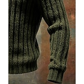 economico maglione pullover da uomo-Per uomo Felpa Maglione Maglione a maglia A Coste Maglia Top Regolari Lavorato a maglia Tinta unica Dolcevita Moda Streetwear Casuale Abbigliamento quotidiano Abbigliamento Autunno Inverno Nero Rosso