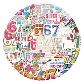 preiswerte Wand-Sticker-53 Stück Aufkleber mit 67 nummerierten Motiven, lustige Aufkleber mit Pop-Sprüchen, perfekt zum Dekorieren von Handy, Wasserflaschen, Scrapbooks, Tagebüchern, Autos, Laptops und Fahrrädern.