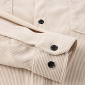 economico camicia da uomo con bottoni-Per uomo Camicia Camicia di Velluto a Coste Camicia con Bottoni Blu Verde militare Beige Manica Lunga Semplice Collo ripiegato Casuale Quotidiano Tasca Abbigliamento Cotone Moda Streetwear Classico