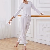 Χαμηλού Κόστους Σέτ και Ολόσωμα-Γυναικεία Μπλούζα γιόγκα Αθλητική κορυφή Συμπαγές Χρώμα Ρούχα σύνολα Φθινόπωρο Μαύρο Λευκό Μοντάλ Χορού Πιλάτες Γιόγκα Ψηλή Μέση Ελαφρύ Αναπνέει Μακρυμάνικο Αθλητισμός Ρούχα Γυμναστικής