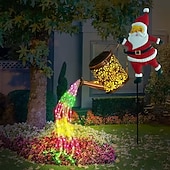 preiswerte Urlaubslichter-Solar-Gartenbeleuchtung, Weihnachtsmann-Laterne, IP44 wasserdicht, warmweiße oder farbig blinkende Lichterkette für die Weihnachts-Gartendekoration