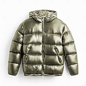 Χαμηλού Κόστους Ανδρικά Πουπουλένια Downs &amp; Παρκά Μπουφάν-Ανδρικά Χειμερινό παλτό Μπουφάν Puffer Μπουφάν με επένδυση Τσέπη Πολυεστέρας Διακοπές Καθημερινά Ρούχα Ημερομηνία Κανονικό Μοντέρνα Καθημερινό Άνετο Διατηρείτε Ζεστό Φθινόπωρο &amp; Χειμώνας