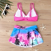 levne Tankiny-Dámské Plavky 2 ks Sukně Plavky Volány Volná záda prázdniny Oblečení na pláž Květinový Do V Bez rukávů Plavky