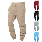cheap Joggers-Men's Waffle Sweatpants Joggers Trousers Casual Pants Drawstring Solid Color Comfort Full Length Daily Outdoor Streetwear Vacation Fashion Black Navy Blue Micro-elastic