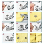 cheap Arts, Crafts &amp; Sewing-100pcs Stainless Snap Button Fastener Kit with Tool Set &amp; Heavy-Duty Pliers-Like Tool (9.5mm) - 10 Color-Coded Snap Buttons for Clothing, Jeans, Bags, Jackets