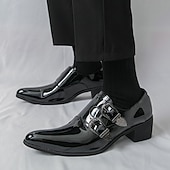 זול נעלי נזיר-נעלי גברים עם רצועות נזיר כפולות מעור דמוי עור חומות - נעלי ערב אלגנטיות לחתונות ואירועים רשמיים