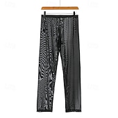 お買い得  メンズ下着-男性用 １枚 ベーシックパンティー 長袖アンダーシャツ メッシュ ポリエステル ソフト 快適 高通気性 平織り ミッドライズ ブルー ブラック