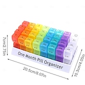 levne úschovna zavazadel a cestování-Měsíční organizér na léky 2krát denně, krabička na léky na 31 dní s přihrádkami dopoledne a odpoledne, velký měsíční organizér na léky na vitamíny a doplňky stravy &amp;léky, cestovní pouzdro na léky, bez