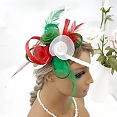 billige Fascinatorer-Hodepryd Fjær Fedora Bryllup Jul Aftenselskap Te Fest Hesteløp Elegant Årgang Med Fjær Hodeplagg Hodeplagg