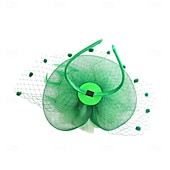 levne fascinátory-Čelenka Tyl Látka 30. léta Svatební Čajový dýchánek Dostih koktejl Elegantní Vinobraní S Peří Přílba Pokrývky Hlavy