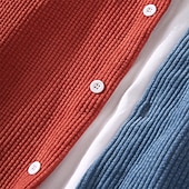 tanie Męskie eleganckie koszule na co dzień-Męskie Koszula Tekstura Codzienna koszula Koszula sztruksowa Zapinana na guziki koszula Żółty Czerwony Niebieski Brązowy Zielony Długi rękaw Równina Kołnierzyk koszuli Codzienny Streetwear Kolorowy