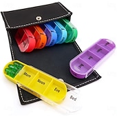 Недорогие камера хранения багажа и путешествий-Еженедельный органайзер для таблеток, 4 раза в день, полиуретановые пакеты, 7 дней, утро, день, вечер, портативный для лекарств, витаминов, рыбьего жира, влагонепроницаемых лекарств