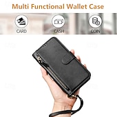 ieftine Carcasă Samsung-telefon Maska Pentru Samsung Galaxy S25 Ultra Plus S23 Ultra Plus S24 FE S22 Plus Ultra S23 FE Portofel Card Fermoar Protectie pentru intreg corpul cu curea de mână Retro PU piele