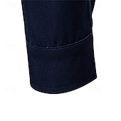 preiswerte Freizeithemden für Herren-Herren Hemd Sommerhemd Freizeithemd Strandhemd Knopfhemd Schwarz Marineblau Himmelblau Langarm Farbblock Stehkragen Urlaub Hawaiianisch Patchwork Bekleidung Polyester Mode Lässig Bequem