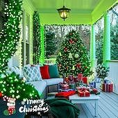 halpa Aurinkoenergiakäyttöinen-Ulkona aurinkosähkölaitteet IP44 vedenkestävä valostring sisä- ja ulkotiloissa piha terassi häät lomajuhla puu ilmapiirikoristelu valo USB-lataus kaukosäätimellä 10/20/30/50/100M