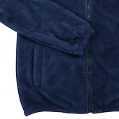 cheap Casual Jackets-Men's Winter Coat Teddy Coat Casual Jacket Outdoor Casual Thermal Warm Pocket Full Zip Fall Winter Plaid Streetwear Sports &amp; Outdoors Hooded Regular Dark Gray Black Navy Blue Khaki Jacket