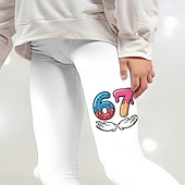  Girls' 3D Graphic 67 Pants Leggings Spring Fall Cute Streetwear Basic Kids 4-12 Years Outdoor Vacation Casual Regular Fit