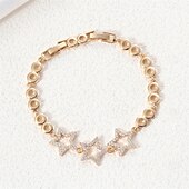 economico Braccialetti-Zircone Classico Stella Vintage Moda Personalizzato Di tendenza Cromo Gioielli braccialetto Argento / Oro Per Matrimonio Feste Fidanzamento Balli di fine anno