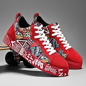 economico Sneakers Casual-sneakers casual rosse da uomo: alla moda e comode, perfette per l'uso quotidiano, lo street style e le uscite informali