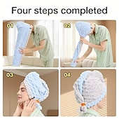 economico Gadget bagno-cuffia per capelli da donna con design a coda larga, autunno e inverno, extra large e spessa, asciugamano per capelli super assorbente ad asciugatura rapida, asciugamano per capelli in pile di