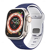 cheap Apple Watch Bands-Sport Band Sport Loop Compatible with Apple Watch band 38mm 40mm 41mm 42mm 44mm 45mm 49mm Multilayer Two Tone Luxury Silicone Strap Replacement Wristband for iwatch Ultra 3 2 Series 11 10 9 8 7 SE 6