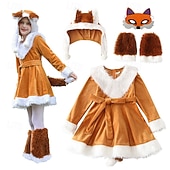 voordelige Dierenkostuum-Dierenbandkostuum Jurken Fancy kostuum Dieren Vos Cosplay Kostuum Kinderen Voor meisjes Kerstmis Carnaval Boekenweek Feest Prestatie Symfonie van Verhalen Aankleden
