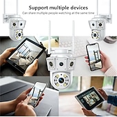 Недорогие IP-камеры для помещений-IP-камера с двумя объективами, полноцветная, ночное видение, обнаружение движения, двусторонняя голосовая беспроводная камера, наружная, внутренняя, домашняя охранная интеллектуальная Wi-Fi PTZ-камера