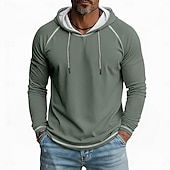 halpa perus t-paidat-Miesten T-paita Huppari Pitkähihainen Hupullinen Talvi 봄 &amp; Syksy Kaikki vuodenajat Yhtenäinen väri Neuleet Päivittäin Urheilullinen Hupullinen ulko- Kausaliteetti Urheilu- ja treenivaatteet Vaalean