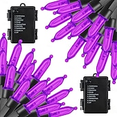 olcso Elemmel működő-1 Csomag Fények Akkumulátoros Fényfüzér 18ft 50 LED 8 Mód LED Mini Fények Időzítővel Fához Koszorúhoz Party Otthon Belső Kültéri Dekoráció Vízálló Meleg Fehér/Fehér