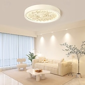 baratos Design de Anel e Redondo-Luminária de teto LED moderna de embutir, com design francês esculpido, feita de resina, ideal para quarto, cozinha, sala de jantar e escritório.