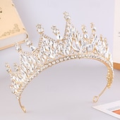 cheap Tiaras &amp; Crowns-Crown Tiaras Headdress Alloy Wedding Birthday Elegant Cute Shiny With Rhinestone Headpiece Headwear