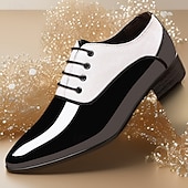 voordelige Oxford Schoenen-rode en zwarte glanzende herenschoenen – stijlvol en elegant, perfect voor kerstfeestjes, feestdagen en formele gelegenheden