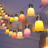 billige Feststrenglys-LED ballet skjørt eventyr lyslenker 2m 10 LED 3m 20 LEDs batteridrevet passende bryllup valentinsdag bursdagsfest hjem hage balkong feriedekorasjon