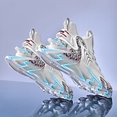 Χαμηλού Κόστους Ανδρικά Παπούτσια Τρεξίματος-Ανδρικά λευκά και γκρι αθλητικά αθλητικά παπούτσια - παπούτσια υψηλών επιδόσεων με αναπνεύσιμο σχεδιασμό για τρέξιμο, υπαίθριες δραστηριότητες και καθημερινή χρήση