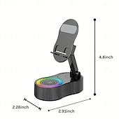 Недорогие Динамики-Пять в одном беспроводном сенсорном держателе для телефона с динамиком, аккумулятором на 2000 мА·ч, цветной подсветкой, поворотом на 180 градусов, складной конструкцией, высококачественным