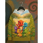 cheap Boy's 3D Animals-Boys' 3D Graphic Dinosaur Hoodie Pullover Long Sleeve 3D Print Spring Fall Sports Fashion Streetwear Kids 4-12 Years Hooded Outdoor Casual Daily Regular Fit