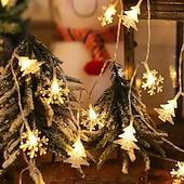 billige LED-stringlys-Julesnøfnuggetre fe-lyslenker 6m 40leds nyttårskranslys varm hvit til juletre hjem balkong ferie hage bryllup bursdagsfest dekorasjon