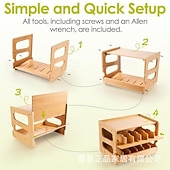 economico Giochi per gatti-contenitore per cibo per gatti, adatto per ripostigli, contenitore in legno impilabile a 2 livelli, adatto per frigoriferi, armadi e cucine, contiene fino a 36 contenitori per cibo umano e per animali