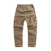 baratos Calças Cargo-Homens Calças Cargo Calças Bolso multi Tecido A Prova de Vento Vestível Comprimento total Ao ar livre Diário Acampar e Caminhar Roupa de rua à moda Exército verde Preto