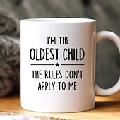  Gepersonaliseerde cadeaumok voor een oud kind, aangepaste naam, keramische koffiemok, wie maakt de regels, 11/15 oz, witte verjaardag, kerstmis, familie, humor, koffiemokken, bekers