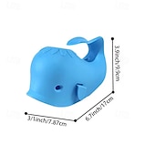 abordables Limpiando suministros-Cubierta de grifo de bañera de silicona con forma de ballena: suave, duradera y segura para los más pequeños, azul &amp;Opciones grises, ideales para la seguridad del baño y el tiempo de juego, cubierta