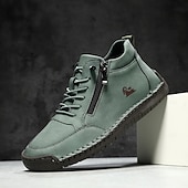 お買い得  ハイキングブーツ-ジッパーディテール付きのメンズネイビーフェイクレザースリッポンスニーカー - カジュアルなイベント、週末、リラックスした日にぴったりの、トレンド感があり履きやすいフットウェア