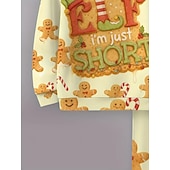 voordelige Kerstsets voor kinderen-Kerstmis Jongens 3D Grafisch Ruitjes Peperkoek mannen Kerstsets kerstcadeau Set met capuchon en joggingbroek Lange mouw Lente Herfst Dagelijks Basic Casual Kinderen 4 jaar + Capuchon Buiten Vakantie